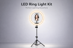 Selfie Ring Light Tripod Stand - Mini LED Phone Tripod with Remote
